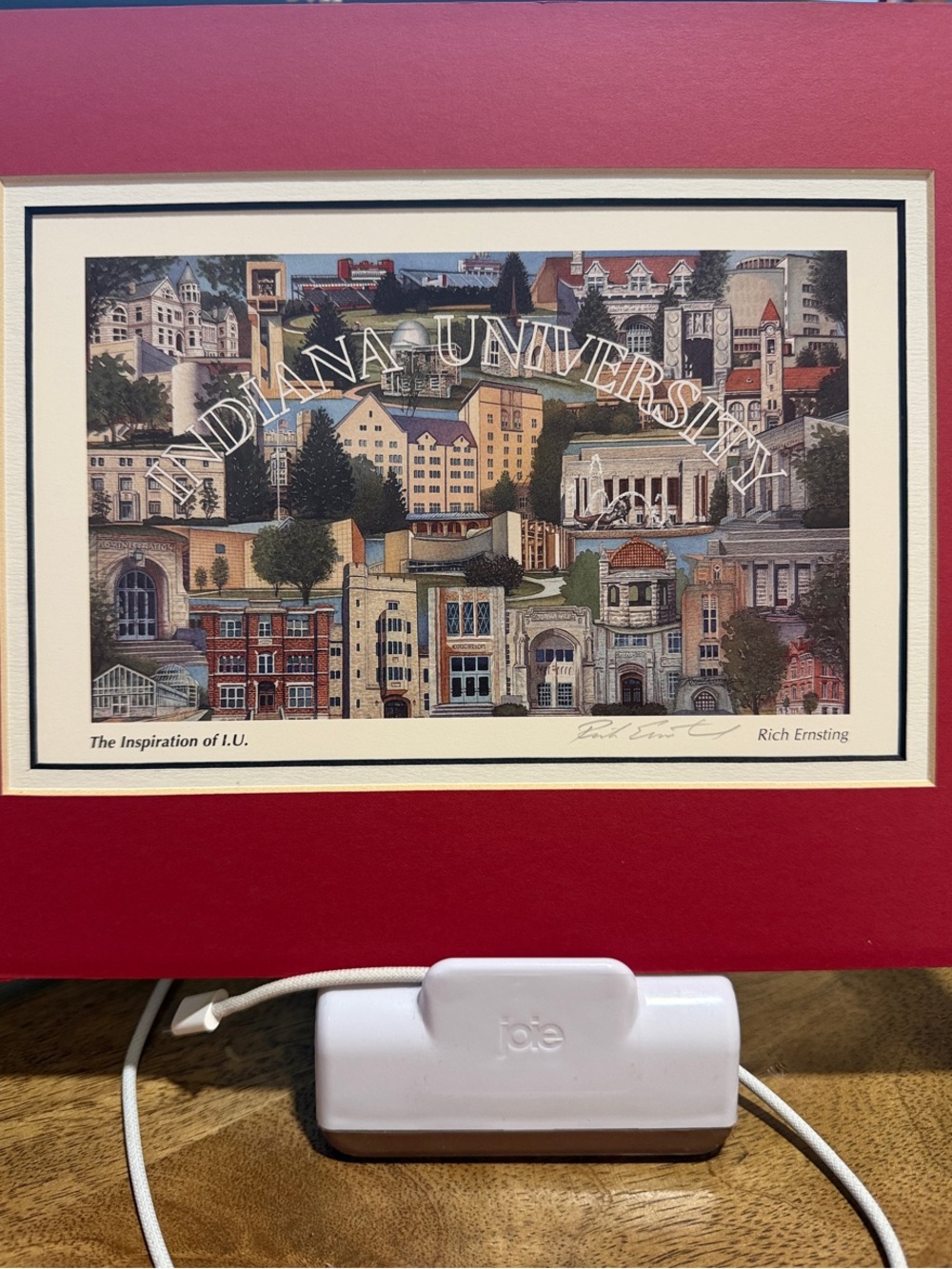 Indiana University Campus Collage Art Print - Red Mat